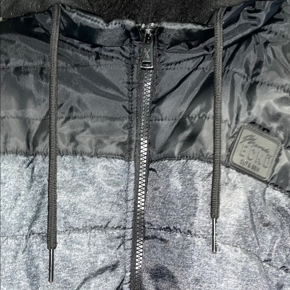 Preowned Marc Ecko Puffer Jacket Hoodie Zip Up Size Large Y2K . - Picture 5 of 13